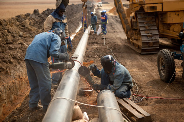 Workers Fixing Oil Pipeline In Texas